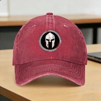 Spartan Helmet Washed Baseball Cap  Fitted Retro Sun Hip Hop Hats Spring UnisexTeens Hunting Camping Snapback Cap One Size pink