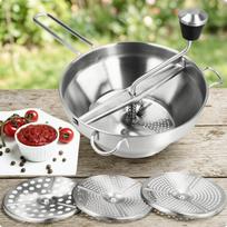 Food Mill with 3 Discs Multifunctional Manual Puree Maker Sturdy for Parents white