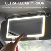Car LED Makeup Mirror Three Gear Adjustment Sun Visor Mirror Rechargeable Car Interior Rear Mirror Universal Auto Vanity Mirror balta