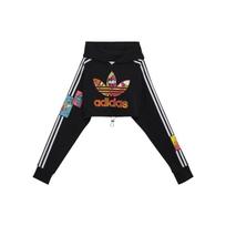 (WMNS) adidas Originals x Jeremy Scott Cropped Hoodie 'Black Red' Women's H53361 EU 32