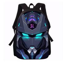 1/2/3/4/5pcs Cyberpunk Style Robot Pattern Backpack Set Lightweight Daily Large Capacity School Bag Travel Bag Kids Perfect Gift gray