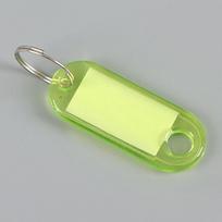 10pcs/lot Crystal Clear Plastic Key Tag With Split Ring Label Double Sided Display Window For Diy Keychain Kit Craft Material geltona