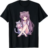 Bubble Tea Boba Kawaii boby Gift Anime Girl T-Shirt S juoda