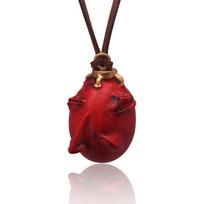 Madingas Populiarus anime Raudonas Elipsinis trimačio pakabuko Karaliaus Kiaušinio Karoliukas Cosplay Lanko Dervos Pakabuko Aksesuarai Dovana 45cm red