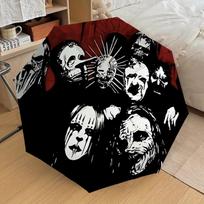 1pc Skulls Gothic Slipknot Automatic Folding Umbrella, Portable Collapsible Design, Casual Outdoor Accessory L1202033 white