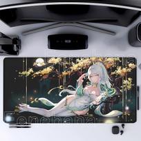 Zibai Genshin Impact Gaming Mouse Pad Computer offices Anime sexy girl Mousepad Large Lock Edge HD Printing xmm Desk Mats 300X800X2MM gray