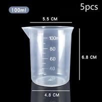 100Ml/150Ml Mixing Cups Plastic Liquid Container Epoxy Resin Scale Beaker Chemical Laboratory Cups Measuring Cup Kitchen Baking white