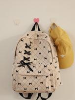 Mokyklinė kuprinė Mokinio mokyklinė kuprinė Mielas kaspinas Didelės talpos kuprinė Kuprinė nešiojamam kompiuteriui 1011 Pavasario naujiena Laisvalaikio krepšys Schoolbag beige