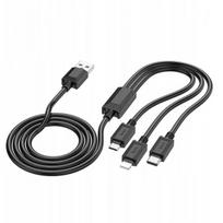 Hoco X74 USB-A / Lightning, Micro USB, USB-C 10W 1m Black
