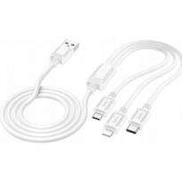 Hoco X74 USB-A / Lightning, Micro USB, USB-C 10W 1m White