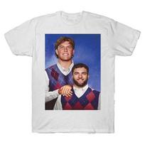 Cam Skattebo and Jaxson Dart Step Brothers New York Football Fan T-shirt For Men Women 100% Cotton T Shirts Short Sleeve Tops J3 S blue