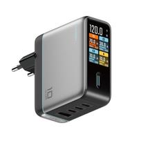 Cuktech AD1204U 120W sieninis įkroviklis su ekranu ir USB-C kabeliu - Sidabrinė
