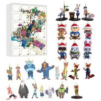 Advent Calendar 24-Day Holiday Countdown with 24 Acrylic Cartoon Animal Ornaments Anime Themed Gifts for Kids Adults Fans B gray