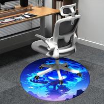 Sonic the Hedgehog Kėdės kilimėlis Apvalus kilimas - Sonic dekoras namams 80cm black