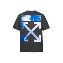 Off-White Mėlynos ir Baltos Strėlių Rašto Madingi Lengvo Prabangos Trendiniai Universalūs Marškinėliai Unisex Marškinėliai OFFTE10ISEAMQ M white