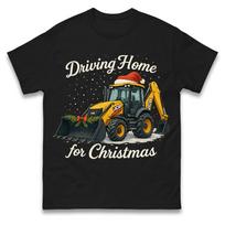 Driving Home for Christmas JCB Christmas T Shirt Tshirt Mens Womens Unisex Tops Tees M gray