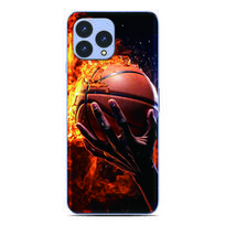 Basketball Flame Phone Case For TCL NxtPaper 70 Pro K70 Power 4G 605 50 XE 40 XL 20 30 60 SE 60R 40R 505 501 408 406 403 Cover TCL 30Z or TCL 30 LE brown