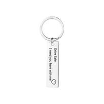 Drive Safe Letters Tag Charm Pendant Car Keychain Key Ring Couple Lovers Gifts sidabras