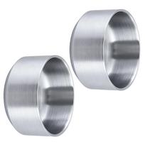 Pack of 2 Scratch Resistant Stainless Steel Bowls Small Double Wall Rice Bowls for Home Practical Metal Dishware sidabras
