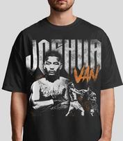 Joshua Van UFC Retro Tee: Y2K Streetwear Martial Arts Shirt M gray