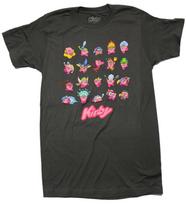 Kirby New Adult T-Shirt - Various Lined Up Baby Kirby Images L pink