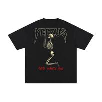 Kanye West 2013 Yeezus Tour God Wants You Cotton Black Unisex Y2K T-shirt 1 M gray