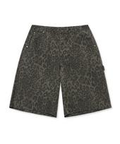 BROWNBREATH Tag Leopard Bermuda Shorts - Black Black/L gray