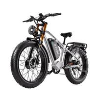 BURCHDA X2 4000W dviejų variklių visureigis elektrinis dviratis, 52V 30Ah, 26 colių pločio padangos, elektrinis kalnų dviratis, elektrinis dviratis suaugusiems sidabras