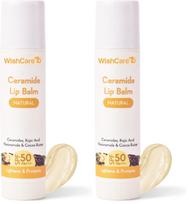WishCare keramidinis lūpų balzamas su SPF 50 PA+++ | Skaistinantis lūpų balzamas tamsioms lūpoms | Kojinė rūgštis ir niacinamidas | Moterims | Natūralus & Be spalvos | 5 white