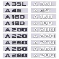 A45 A160 A180 A200 A220 A250 A260 A280 A35L letter logo car sticker for mercedes benz A class refit rear boot label trunk badge LC6 bright black&A45
