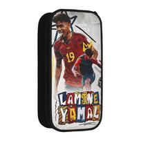 Lamine Y-Yamal Pieštukinė Madinga Futbolo Futbolo Rašiklinė Studentams Didelė Talpa Studentų Mokyklos Užtrauktuku Pieštukinės 21x10.5x5cm black