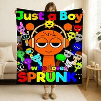 Game Sprunki Incredibox Blanket Soft and Skin Friendly For Couch Bed Napping Bedspread All Seasons Comforter 75x90cm yellow