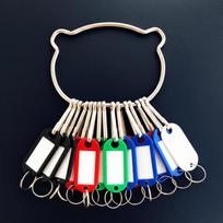 16/26/36 Pieces With Number Plates Key Tags Transparent Window Key Chains  Key Classification Bear-16 tags black