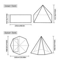 Camping Teepee Tent Outdoor Pyramid Tent Single People Tipi Hot Tent for Camping Hiking