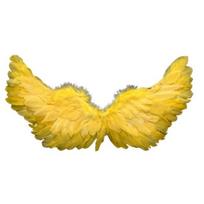 Angelo plunksnų sparnai su elastiniais dirželiais Ryškios spalvos lengvi kostiumai Cosplay Wings fotografijos rekvizitai geltona