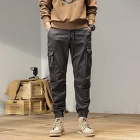 Wide-leg Pants Men's Trendy Casual Pants Long Pants Versatile Autumn New Models 28 pilka spalva