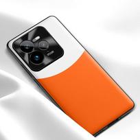 For OPPO Realme GT 7 Pro Case Soft Liquid Vegan Leather Grain Skin Protective Back Cover Case For Realme GT 6 6T Neo 6 Se Shell For Realme Neo 6 oranžinė