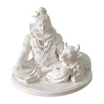 3D Printed Sacred Shiva Statue with Nandi Bull, Miniature Desktop Meditation Decor, Spiritual Gift for Yoga Practitioners & Home Altar Blessing balta