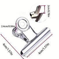 6pcs, Stainless Steel Stationery Clip, File Folder, Office Ticket Clip, School Office Folder gray
