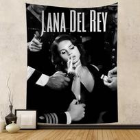 Lana Del Rey Music Character Album Cartoon Tapestry Art Science Fiction Room Home Decor Wall Hanging Sheets 74x94cm(29x37in) gray