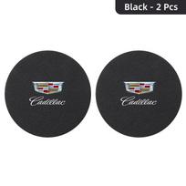 2pcs Suede Car Coaster Water Cup Drink Holder Anti-Slip Pad for Cadillac SRX Escalade CTS BLS ATS DTS XTS SLS XLR V Deville CT5 ufzm03 black