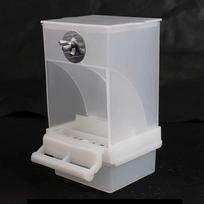 No Mess Automatic Bird Feeder Transparent Food Container Cage Parrot Feeder Accessories for Small Birds Parrot gray