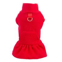 New Pet Clothes Polar Fleece Autumn and Winter Princess Skirt Dog Skirt XS raudona