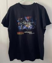 26 Nirvana Unplugged In New York T Shirt Black Sz XL Set List On Back Kurt Cobain Unisex T-Shirt XL black