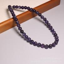 Violetinės ametisto karoliukų apykaklė – Minimalistiniai boho papuošalai, Dvasinės apsaugos dovana moterims gray