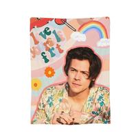 Harrys Styles Kiss All the Time Disco Occasionally Blankets Coral Fleece Plush Decoration Aperture Soft Throw Blankets 75cmx90cm beige