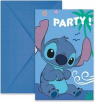 Zaproszenia Z Kopertami Stitch & Angel Lilo Disney Urodziny Party 6Szt.