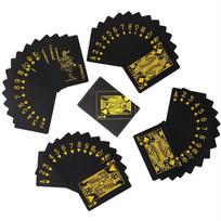Black New Foil Plated Poker Cards Set Waterproof Playing Cards Limited Edition Magic Trick Cards Luxury Collector'S Gift Idea black