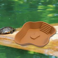 Turtle Bathing Pool Multi Functional Ramp Controlled Turtle Feeder Aquarium Ornament for Bearded Dragon šviesiai ruda spalva