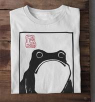 Matsumoto Hoji Sad Unimpressed Depressed Frog T-shirt Japanese Frog Unisex Tee XXXL black